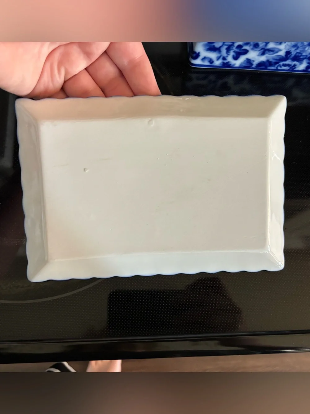 Blue Floral Butter Dish